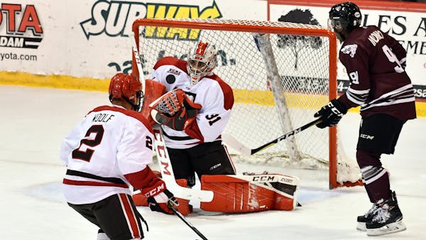 ADIRONDACK SIGNS GOALIE ART BREY FROM ST. LAWRENCE