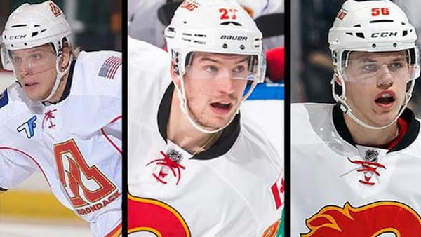 CALGARY FLAMES RECALL THREE PLAYERS FROM ADIRONDACK