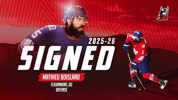 THUNDER SIGN DEFENSEMAN MATHIEU BOISLARD