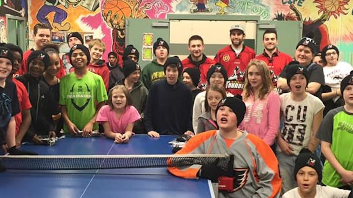 THUNDER DONATE HATS, MITTENS & TICKETS TO GLENS FALLS YOUTH CENTER