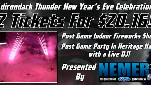 ADIRONDACK THUNDER ANNOUNCE NEW YEARS EVE GAME DETAILS