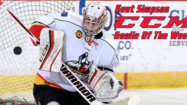 KENT SIMPSON NAMED ECHL GOALIE OF THE WEEK