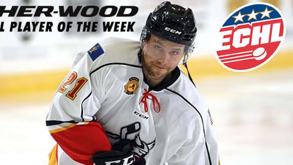 PETER MACARTHUR NAMED SHER-WOOD ECHL PLAYER OF THE WEEK