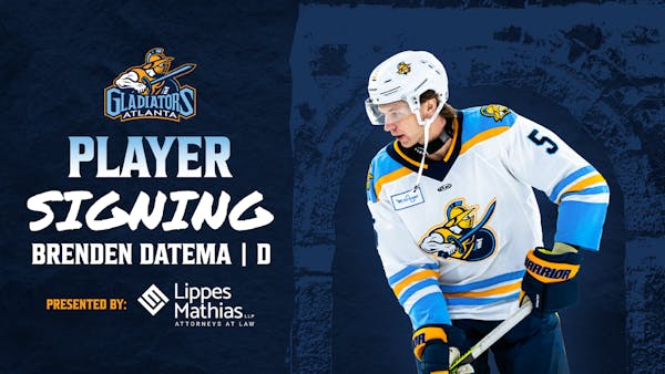 Brenden Datema Re-Signs with Gladiators for Third Season in Atlanta