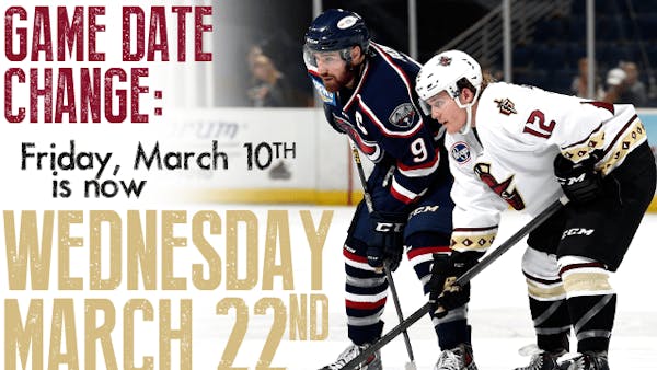 Gladiators Reschedule March 10th Home Game