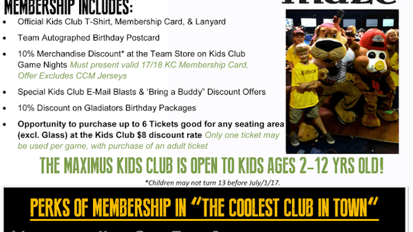 Gladiators Revamp Maximus Kids Club