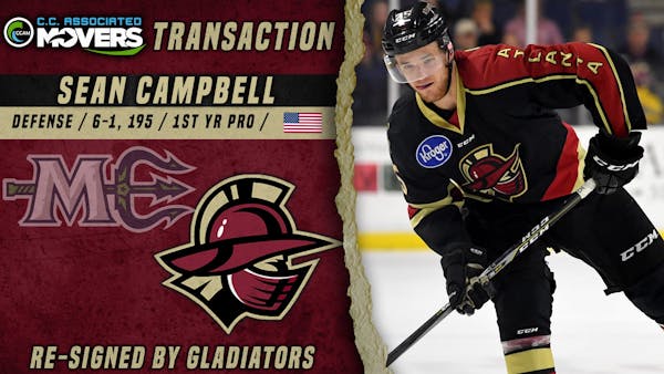 Gladiators Re-Sign D-Man Sean Campbell