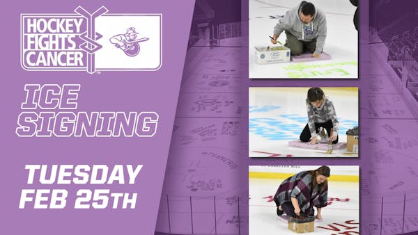 Hockey Fights Cancer Ice Signing