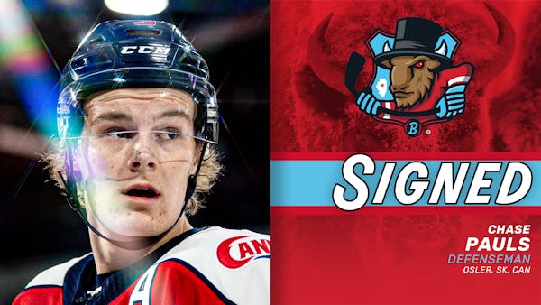 BISON SIGN DEFENSEMAN CHASE PAULS