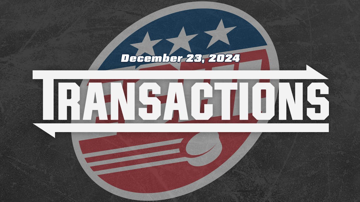 ECHL transactions text with today's date