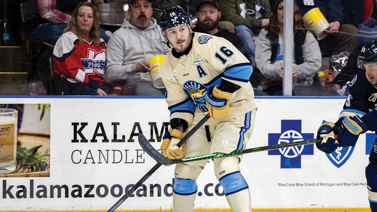 Action photo of Brandon Hawkins of the Toledo Walleye