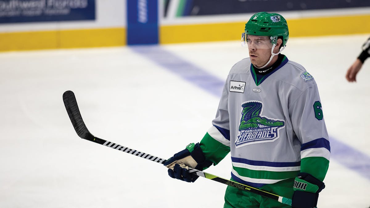 Action photo of Jordan Sambrook of the Florida Everblades