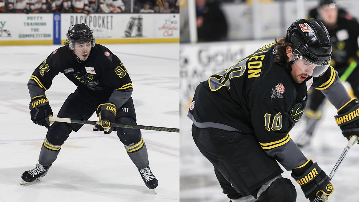 Action photos of Jack O’Brien and Keltie Jeri-Leon of the Iowa Heartlanders