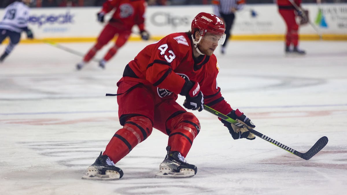 Action photo of Parker Bowman of the Rapid City Rush