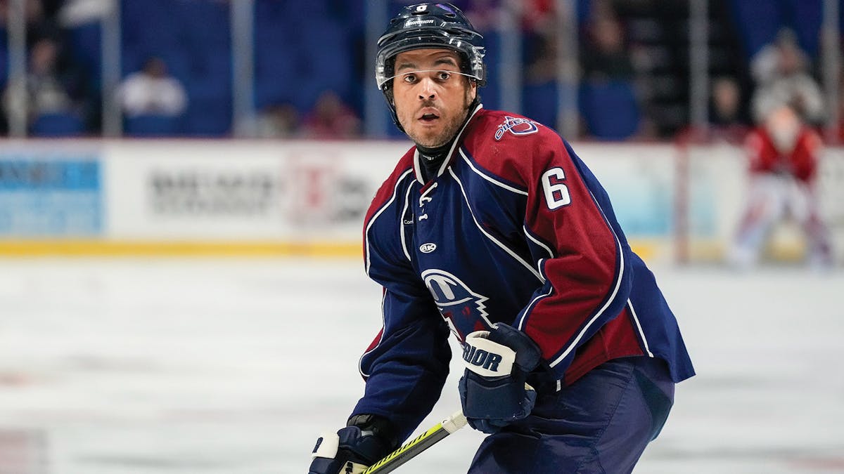 Action photo of Keegan Iverson of the Tulsa Oilers