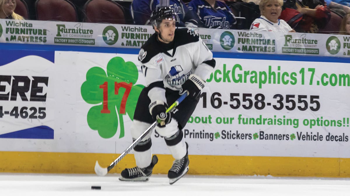 Action photo of Ryan Finnegan of the Wichita Thunder