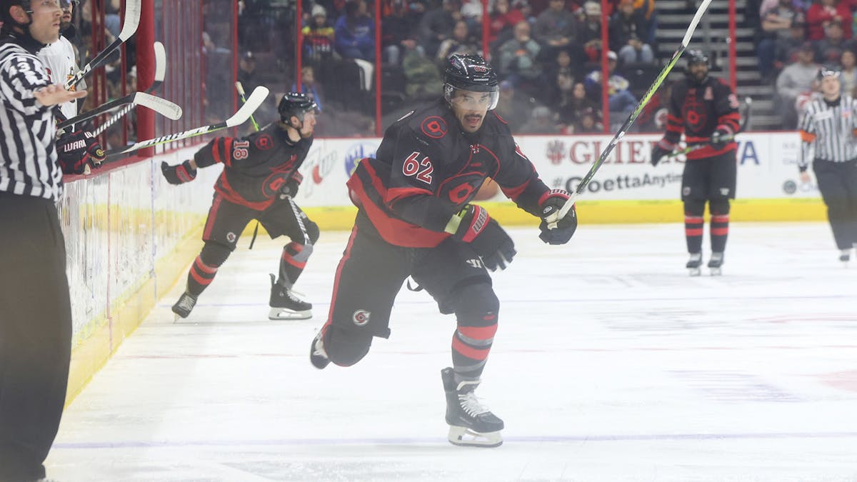 Action photo of Justin Portillo of the Cincinnati Cyclones