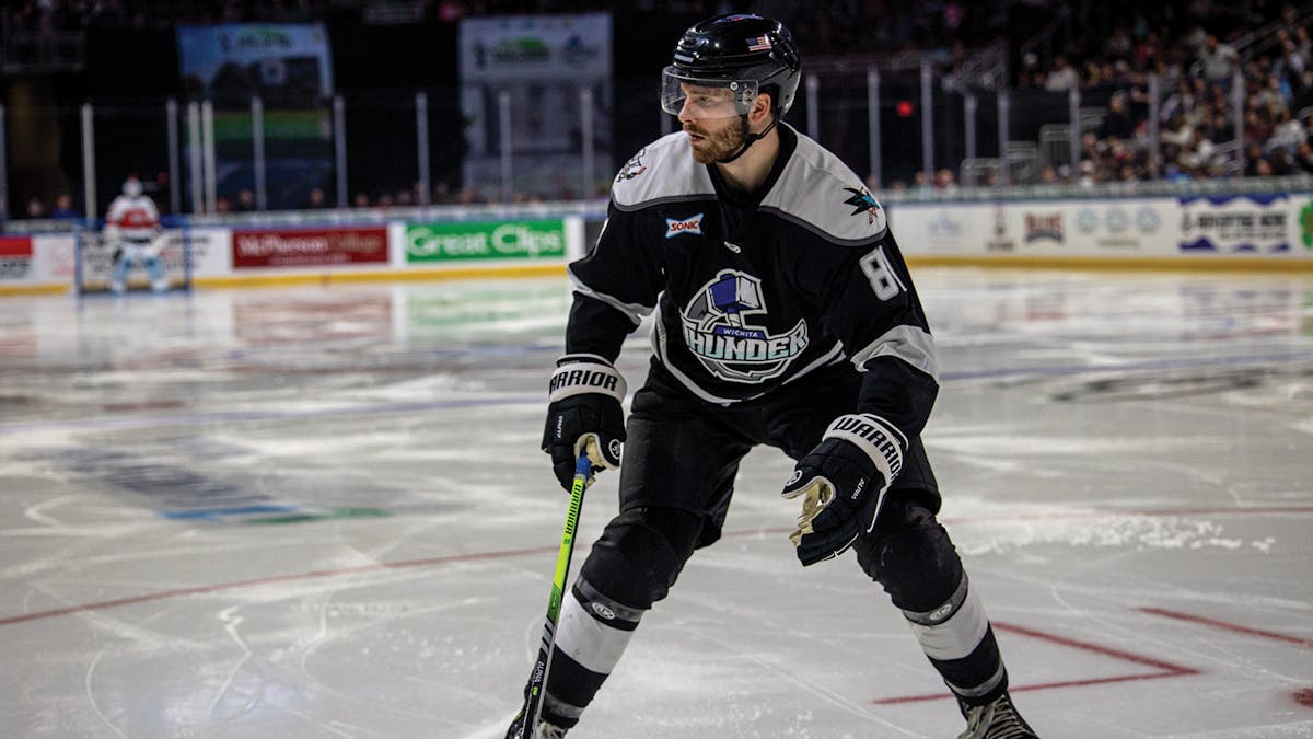 Action photo of Tyler Jette of the Wichita Thunder