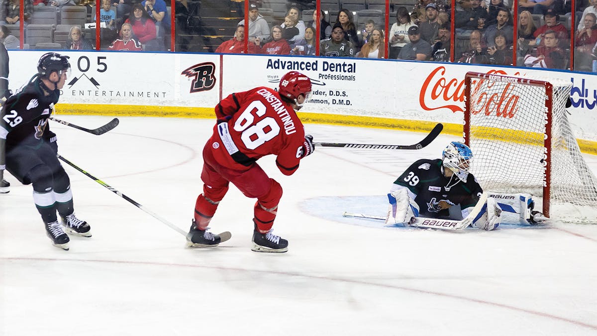 Action photo of Billy Constantinou of the Rapid City Rush