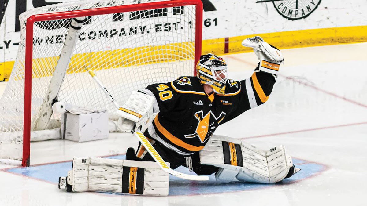 Action photo of Jaxon Caster of the Wheeling Nailers