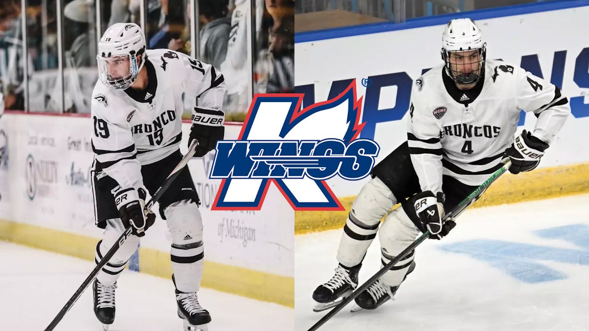 Action photos of Cam Knuble and Robby Drazner