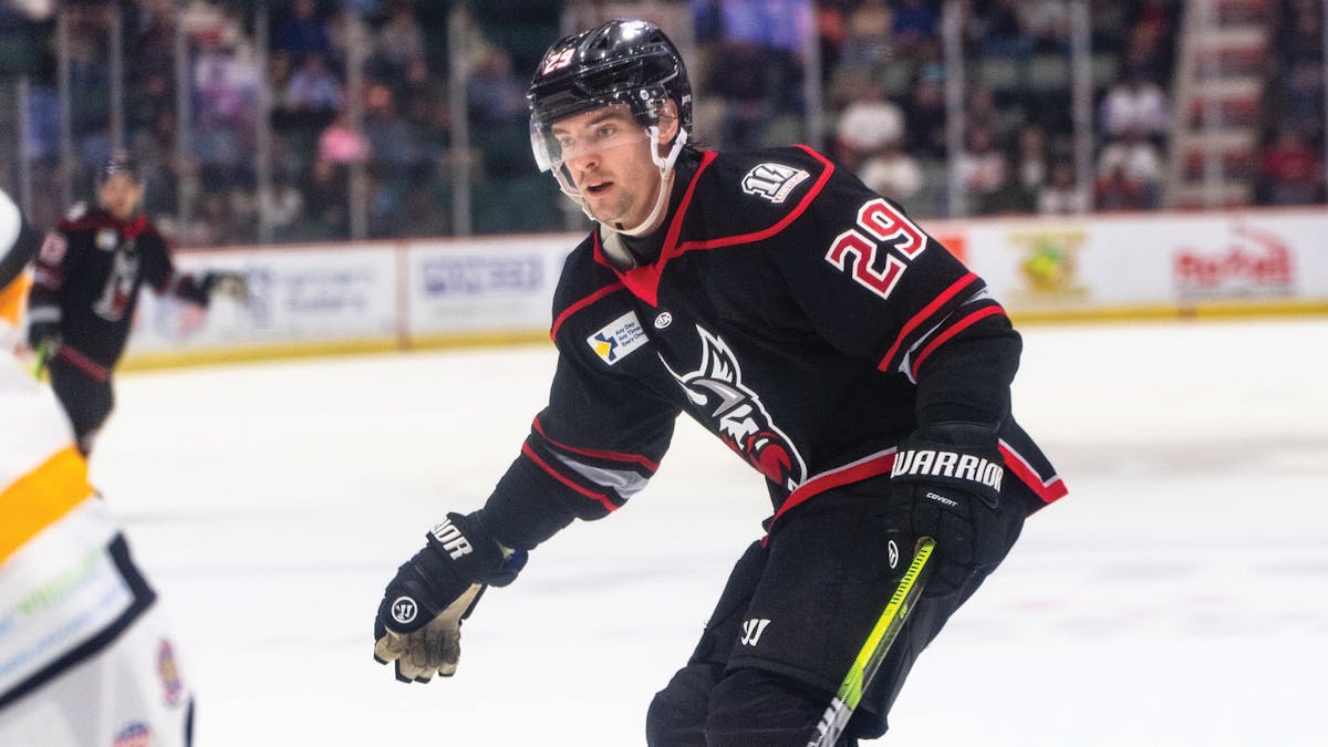 Action photo of Greg Smith of the Adirondack Thunder