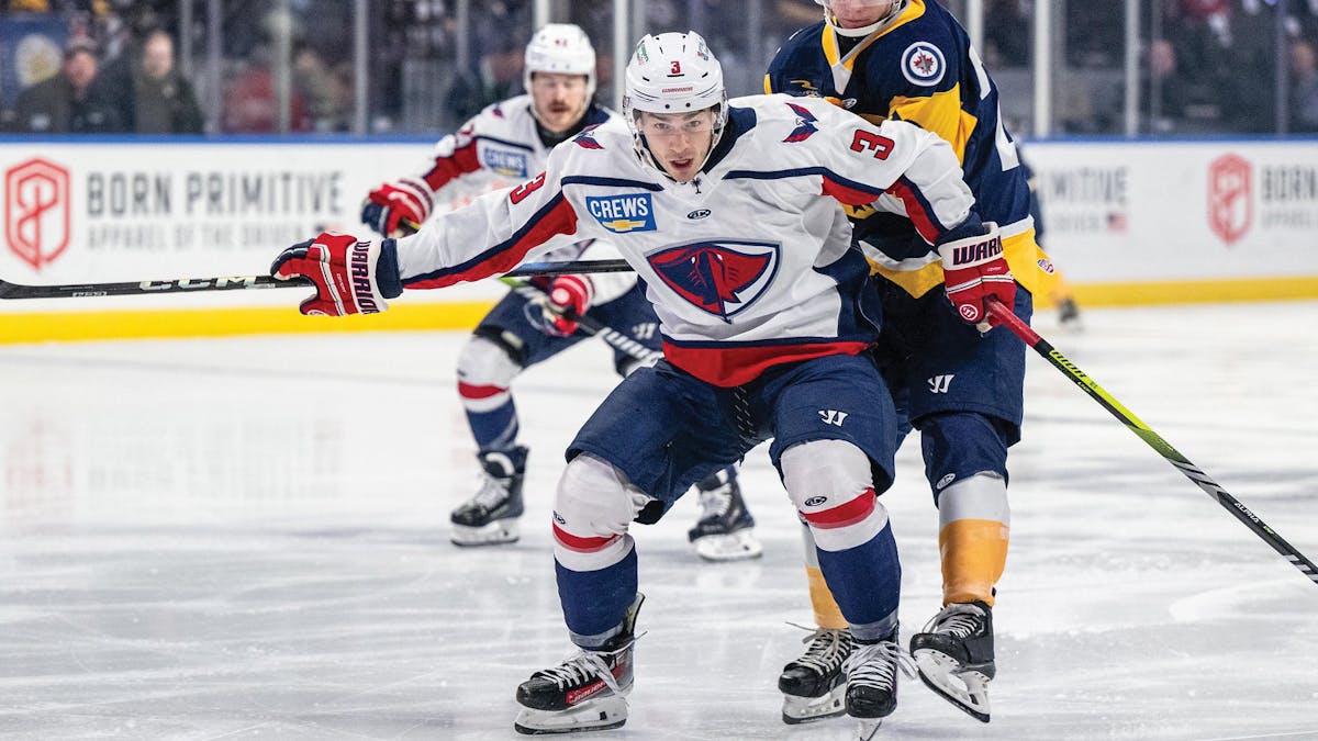 Action photo of Nolan Krenzen of the South Carolina Stingrays