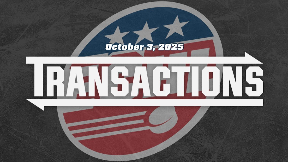 ECHL transactions text with today's date