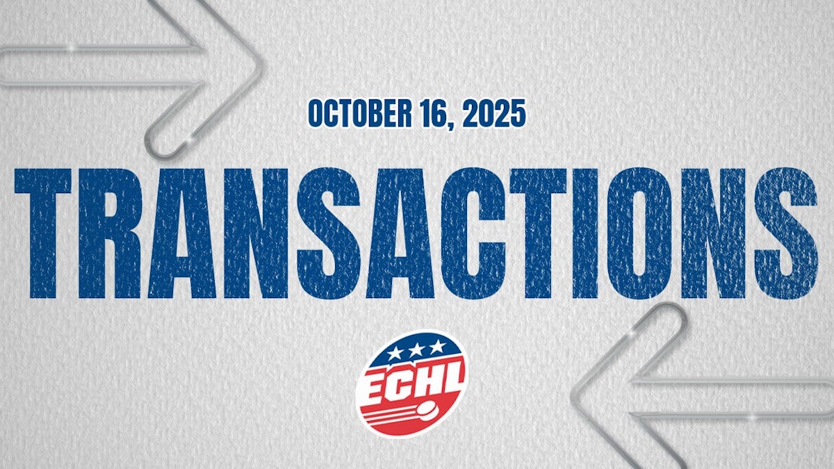ECHL transactions text with today's date