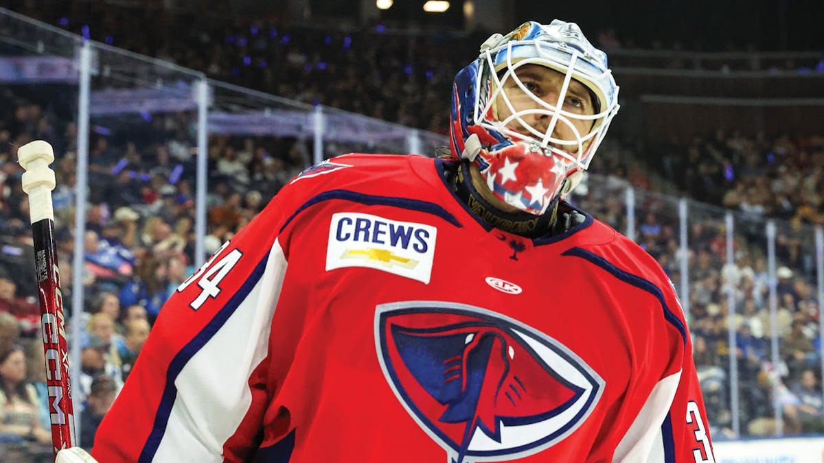 Action photo of Mitchell Gibson of the South Carolina Stingrays