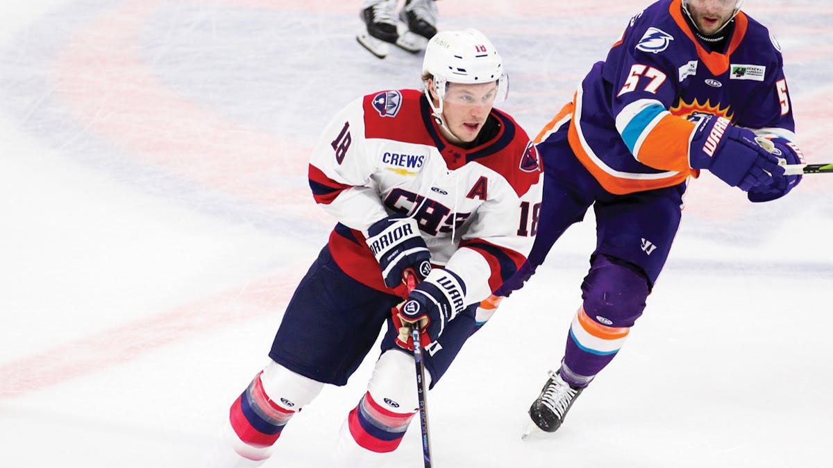 Action photo of Kyler Kupka of the South Carolina Stingrays