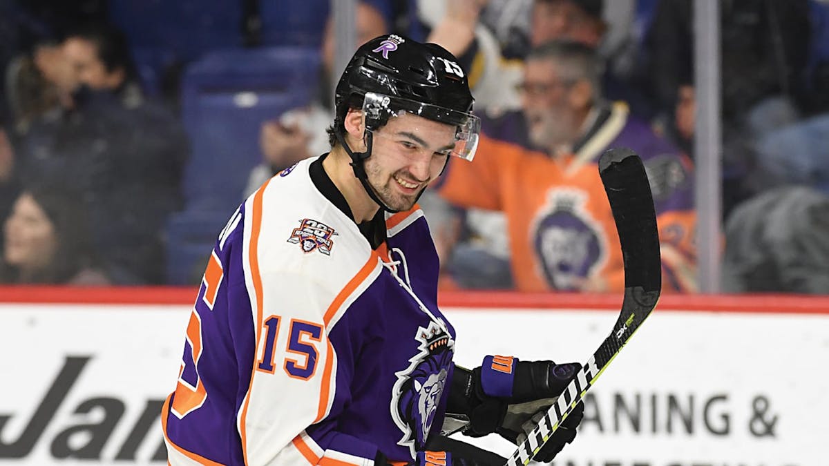 Action photo of Patrick Bajkov of the Reading Royals