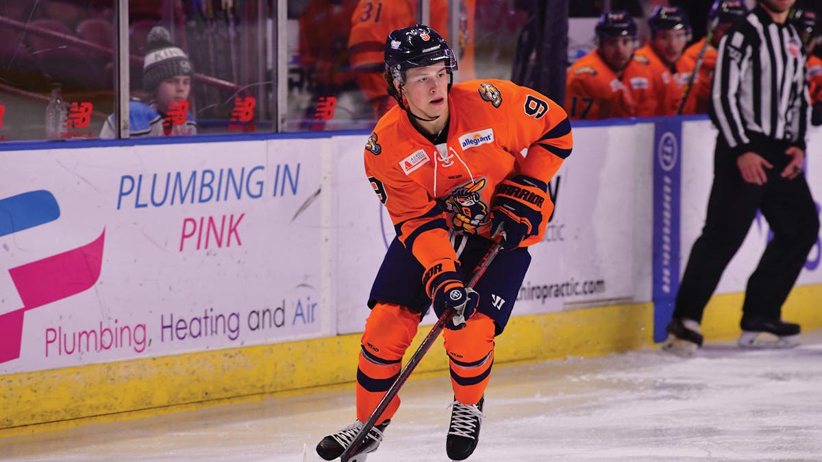 Action photo of Brett Kemp of the Greenville Swamp Rabbits