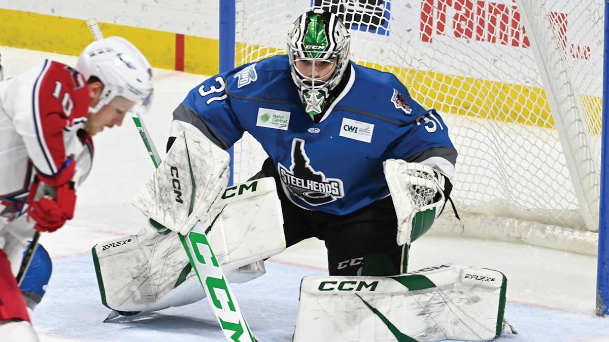 Action photo of Remi Poirier of the Idaho Steelheads