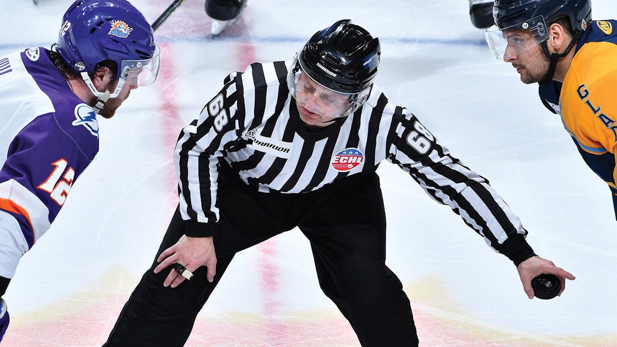 Action photo of ECHL linesman Logan Berkowitz
