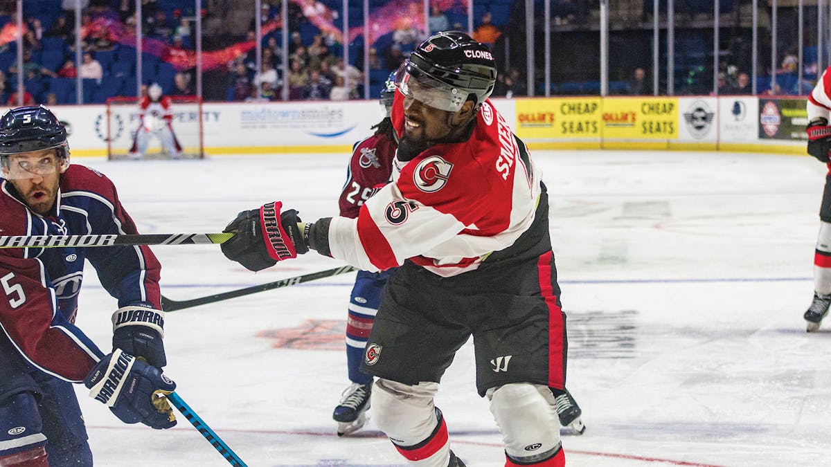 Action photo of Jalen Smereck of the Cincinnati Cyclones