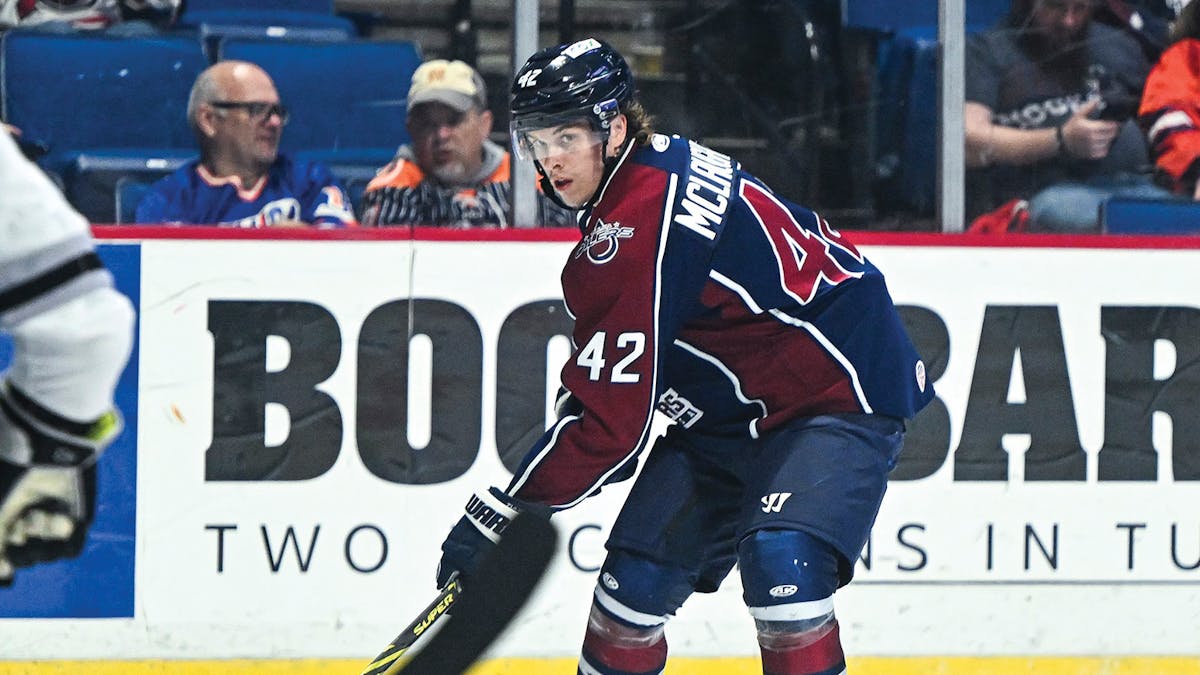 Action photo of Blake McLaughlin of the Tulsa Oilers