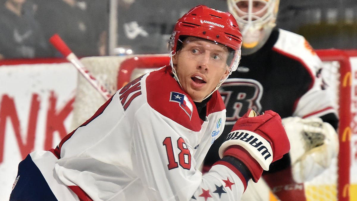 Action photo of Easton Brodzinski of the Allen Americans