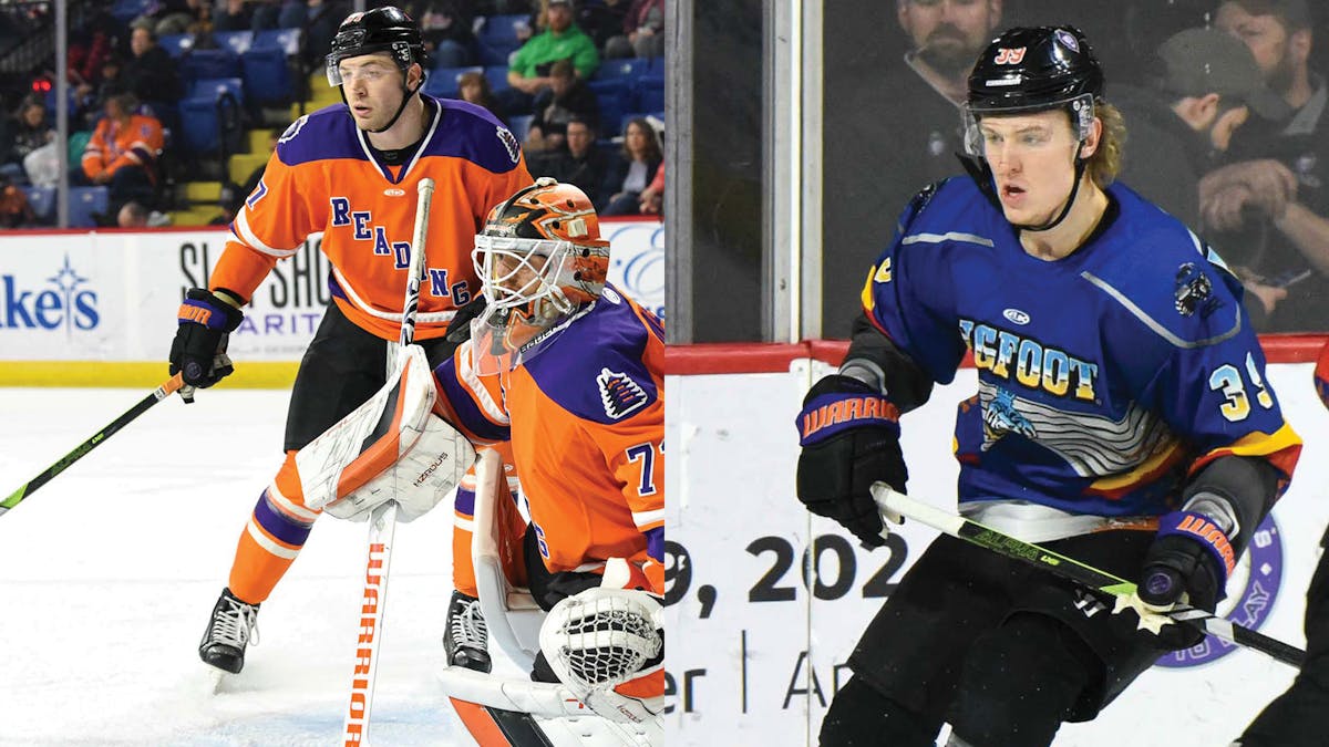 Actoon photos of Kenny Johnson and Troy Malinowski of the Reading Royals