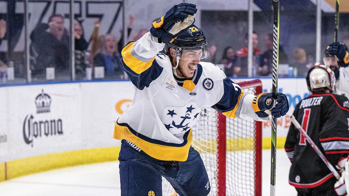 Action photo of Josh McDougall of the Norfolk Admirals