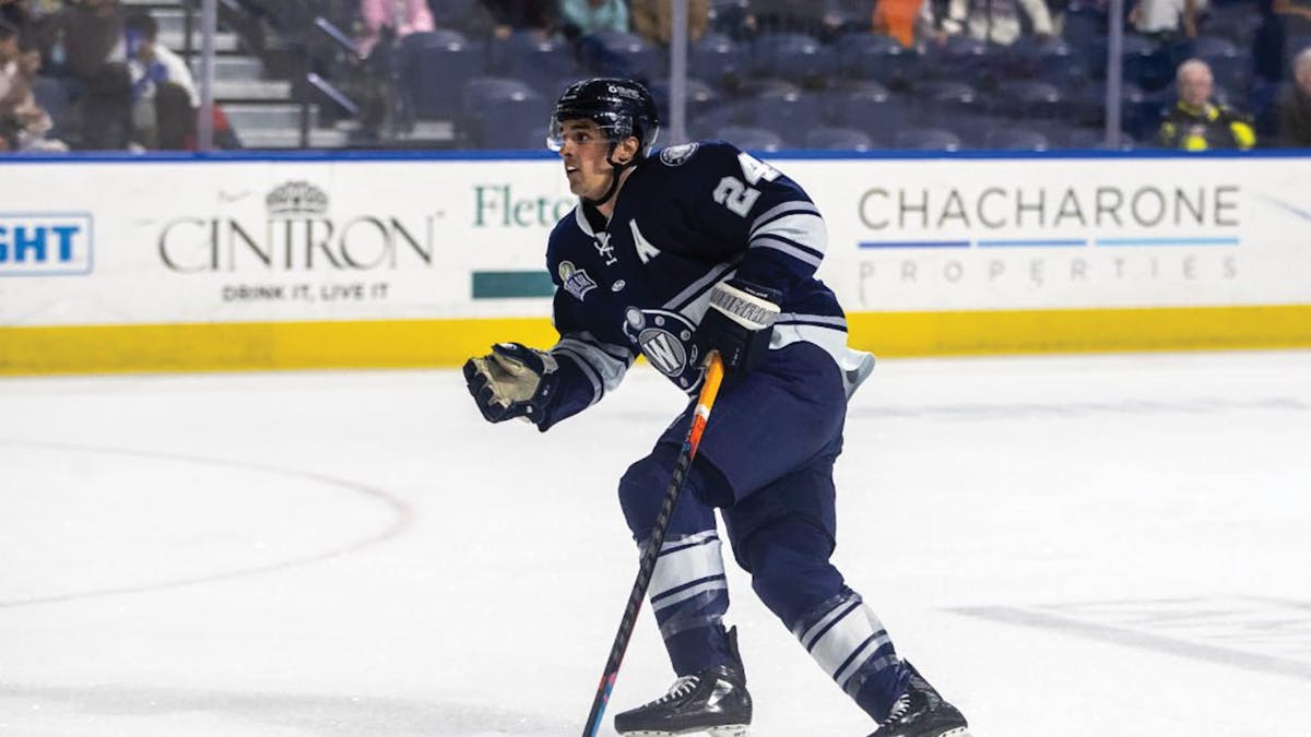 Action photo of Jack Quinlivan of the Worcester Railers