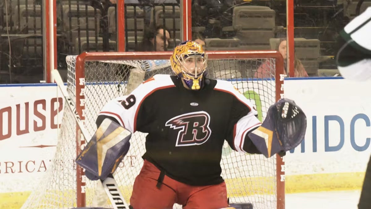 Action photo of Christian Propp of the Rapid City Rush