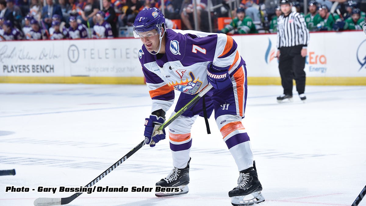 Action photo of Tyler Bird of the Orlando Solar Bears