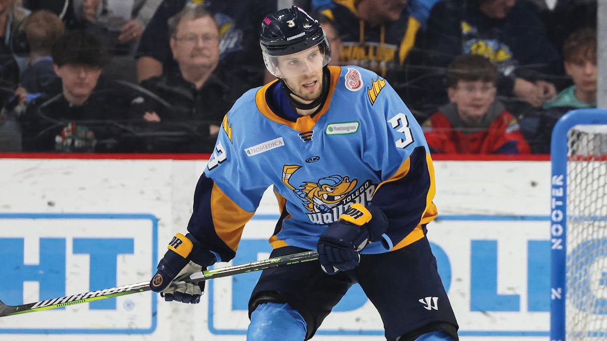 Action photo of Cole Cameron of the Toledo Walleye