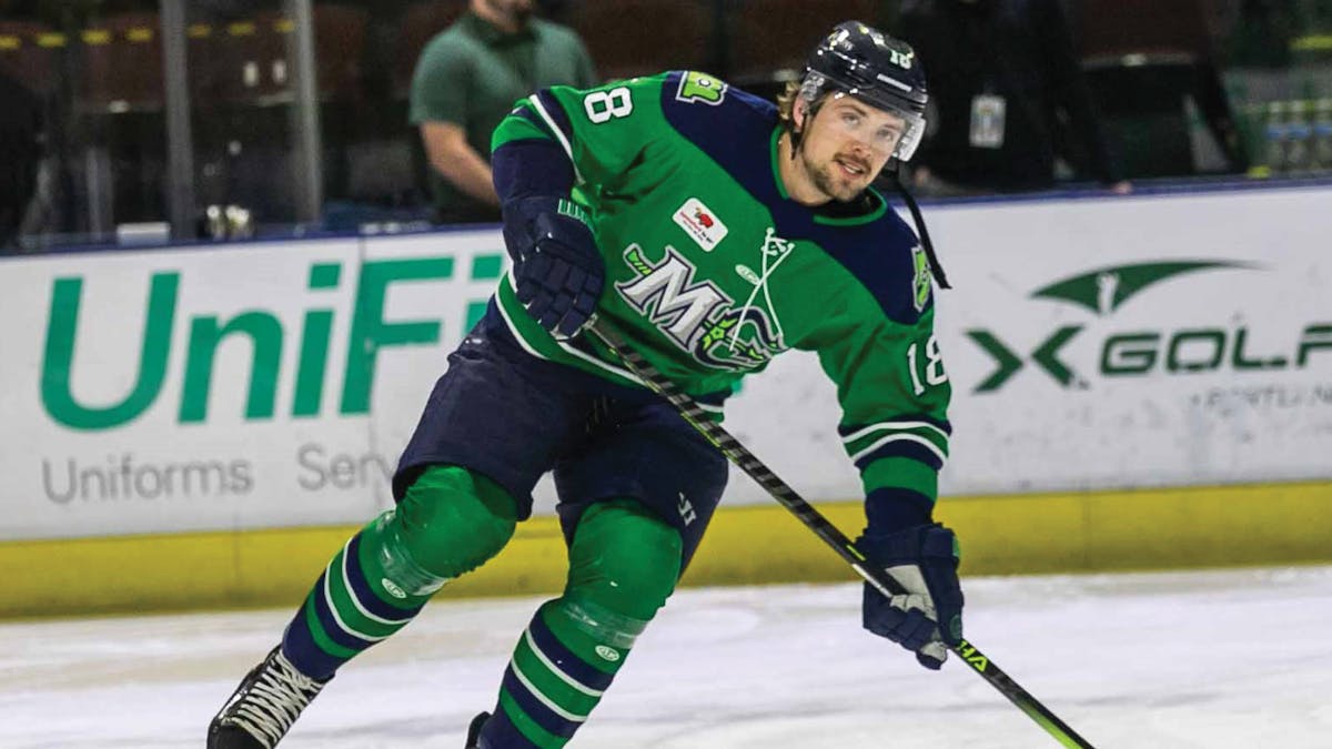 Action photo of Carter Johnson of the Maine Mariners