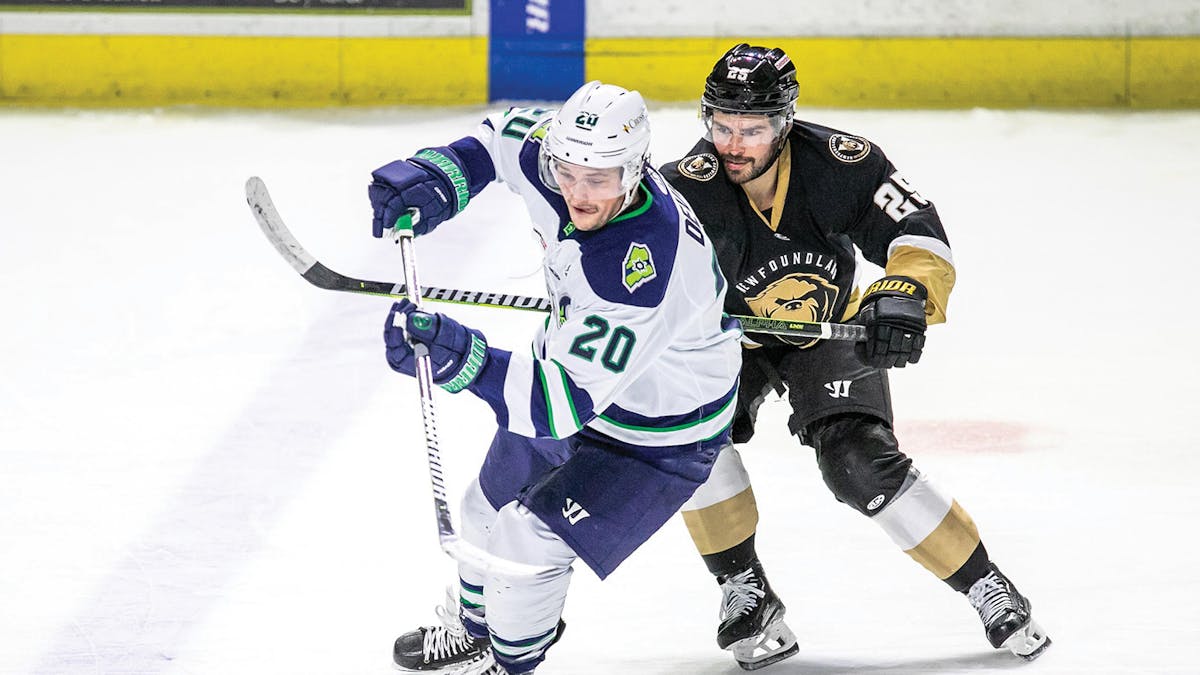 Action photo of Garrett Devine of the Maine Mariners