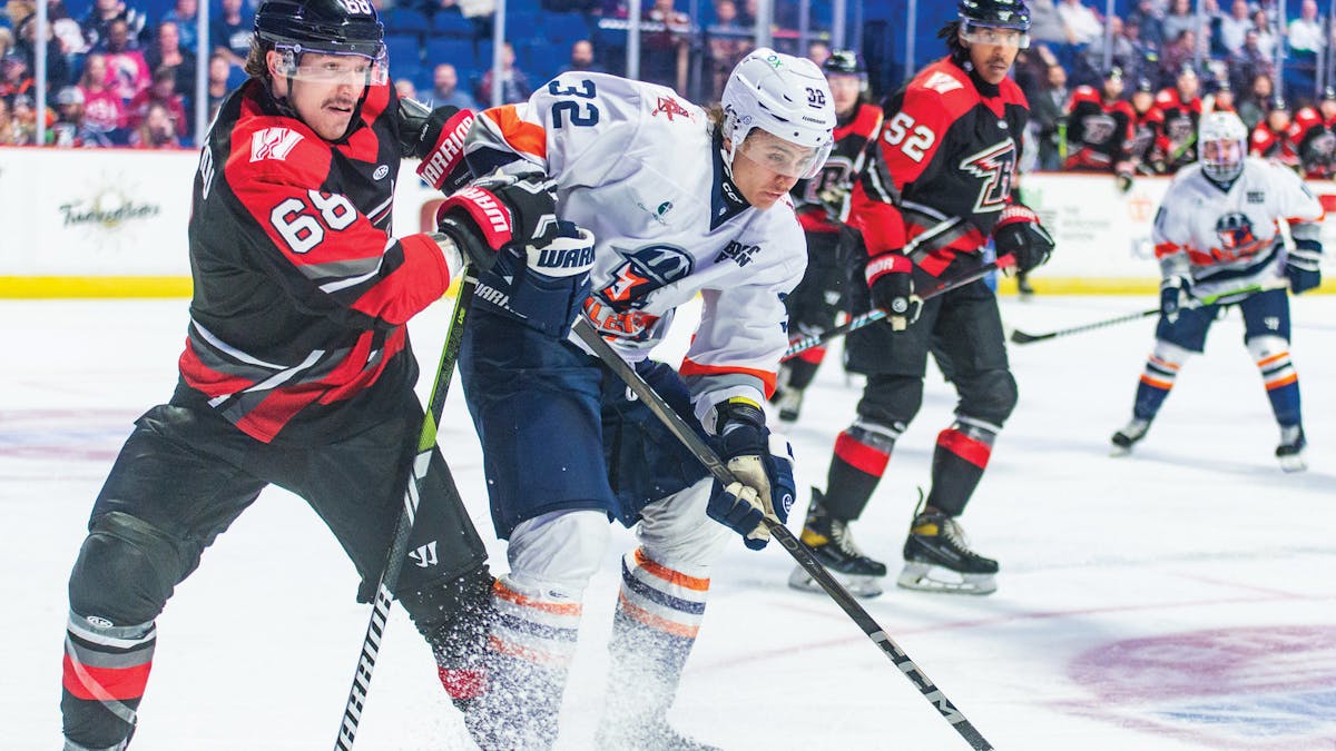 Action photo of Ruslan Gazizov of the Tulsa Oilers