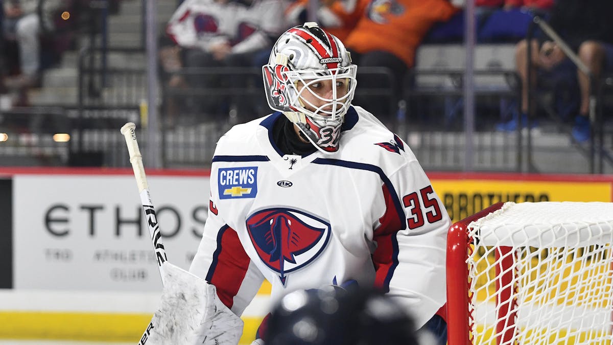 Action photo of Seth Eisele of the South Carolina Stingrays