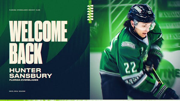 FLORIDA RE-SIGN DEFENSEMAN HUNTER SANSBURY