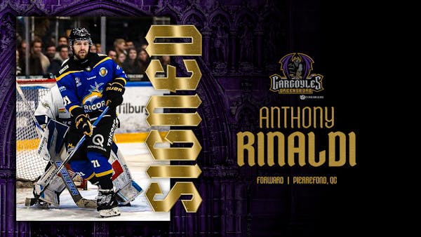 Greensboro Gargoyles Sign Forward Anthony Rinaldi